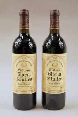 Deux bouteilles de Château Gloria 2001 Saint-Julien