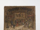 an old picture of a painting of people in a circus