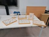 a table with a lot of different items on it