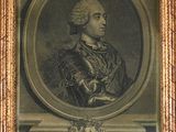 une vieille photo encadrée représentant un homme en armure