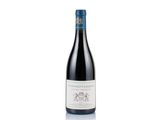 a bottle of red wine on a white background