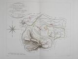 an old map of a city with a star on it