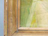 painting of a woman in a white dress in a wooden frame