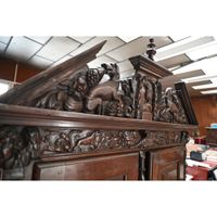MEUBLE A 2 CORPS LOUIS XIII en noyer à décor sculpté de vola… (photo 6)