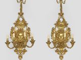 paire d'appliques murales anciennes de style Louis II