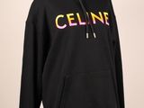 sweat à capuche noir avec l'inscription « Celine » dessus