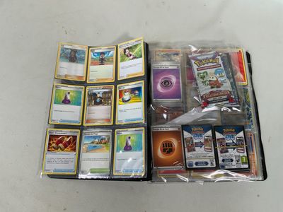 a lot of cards in the case on the table