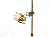 brass plated desk lamp with two lamps on a white background