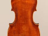 an old violin with a wooden back and a long neck