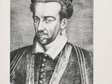 an old black and white photo of a man wearing a crown