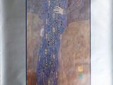 an image of a painting of a woman in a blue dress