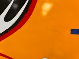 a close up of a painting on the side of a bus