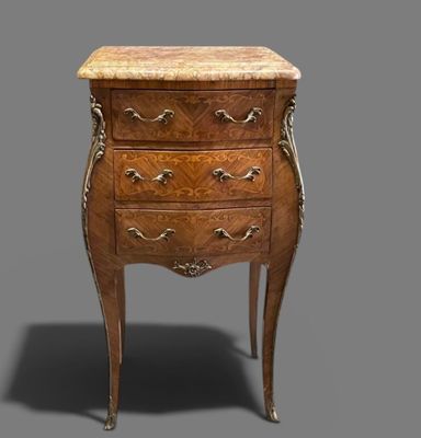 commode ancienne en bois avec dessus en marbre