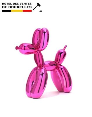 pink balloon dog sculpture on a white background with the words hotel des ruettes de bordeaux
