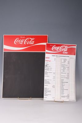 Plaque Coca cola avec ardoise et une plaque tarif avec logo …