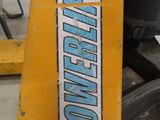 a close up of a sign on the back of a tractor