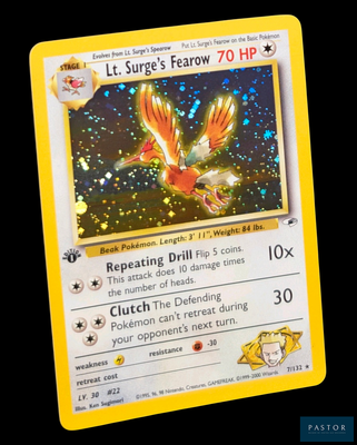 une carte Pokémon sur laquelle figure l'image d'un oiseau en plein vol