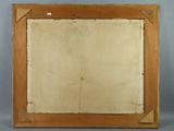 an old picture frame with a piece of paper in it