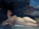 un tableau représentant une femme nue allongée sur une couverture
