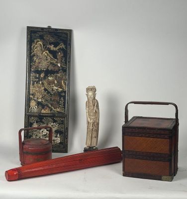 trois types différents d'objets orientaux sur un fond blanc