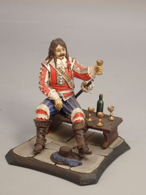 Figurines d'artistes - Ancien régime, 90 mm, Porthos assis.