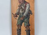 painting of a man in a pirate costume holding a bow and arrow