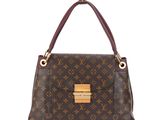 louis vuitton brown monogramet leather and leather shoulder bag