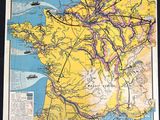 an old map of france showing the route of the seine river