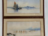 deux tableaux représentant des bateaux sur l'eau et un bateau dans l'eau