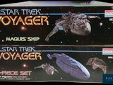 two boxes of star trek voyager toys on a table