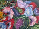 a painting of a bunch of flowers in a vase