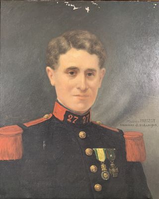 portrait of a man in a military uniform with a medal on his chest