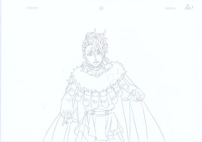 sketches of a drawing of a man in a costume with a cape