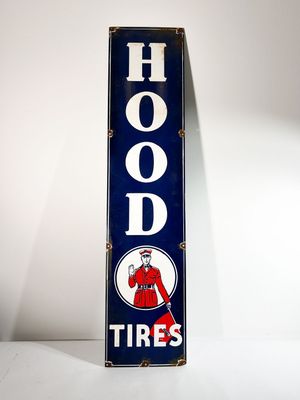 Plaque émaillée rectangulaire Hood vintage - Photo 1