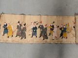 a long piece of cloth with a picture of a group of people