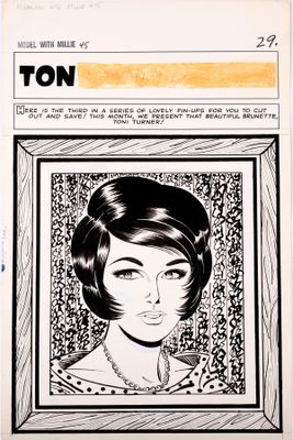 un dessin en noir et blanc représentant le visage d'une femme dans un cadre