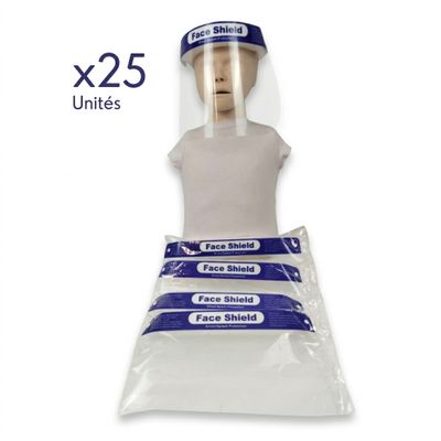 a close up of a mannequin wearing a face shield