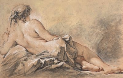 l'image d'un tableau représentant une femme nue allongée sur un lit