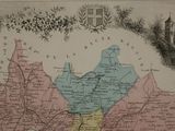 an old map of the state of pennsylvania with a map of the town