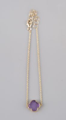 amethe necklace in gold with amethe stone
