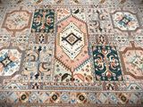 a rug with many different colors and patterns on it