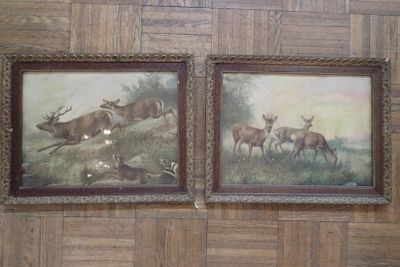 Ecole fin XIX°. La harde de chevreuils et la compagnie.