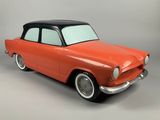 3d model of an orange car with a black top