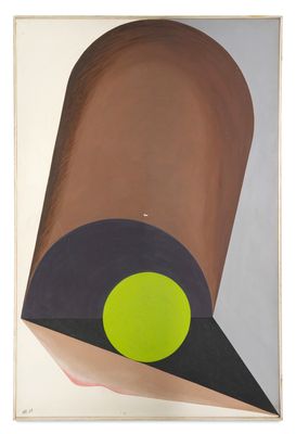 an image of a painting with a green circle on it