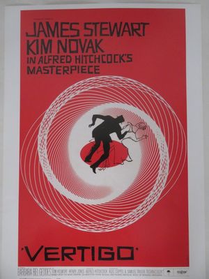 l'affiche du film *Vertigo* avec James Stewart