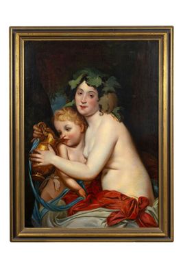 D'après Fiodor Bruni Bacchante donnant du vin à boire à Cupi…