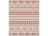 a brown and white rug with a pattern on it