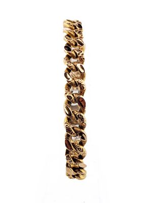an image of a close up of a gold bracelet on a white background
