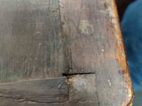a close up of a piece of wood on a table