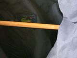 a close up of a bag with a handle inside of it